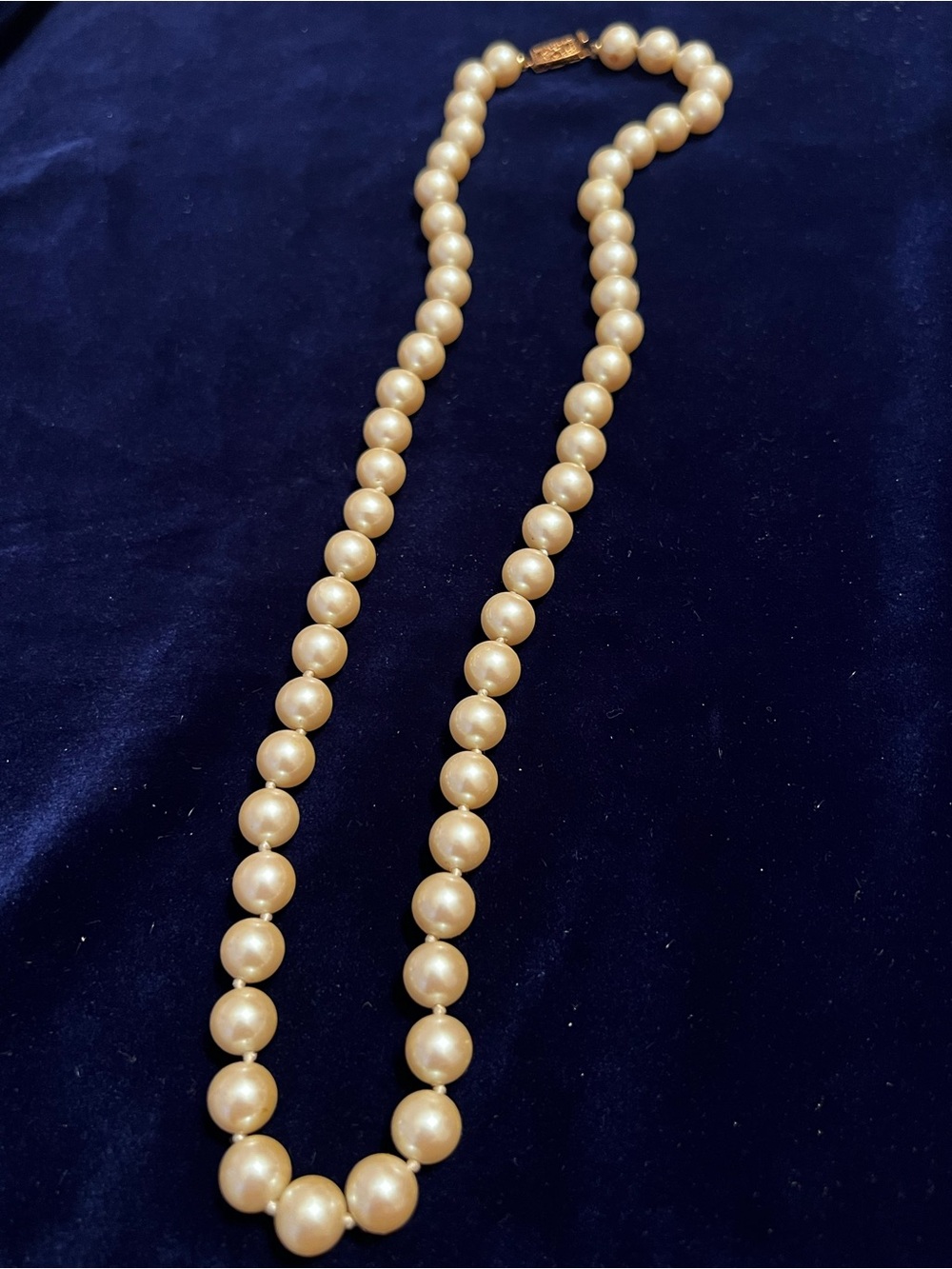 Monet Cream Pearl Single-Strand Necklace with Gold Clasp